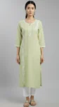 Pastel Green Chikankari Handcrafted Kurti