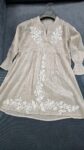 Beige Chikankari Handcrafted Tunic Top (1)