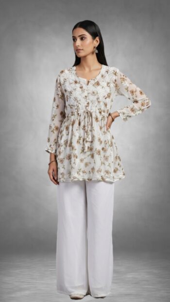 Floral Tunic with Lace Detailing