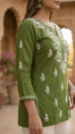 Handcrafted Sleeveless Chikankari Short Top