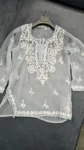 Handcrafted Chikankari Short Kurti Top – Sheer Elegance (3)