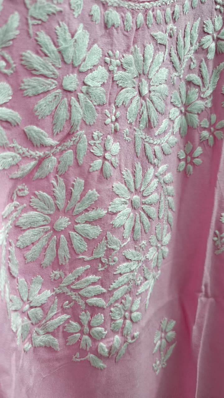 Handcrafted Sleeveless Chikankari Short Top (2)