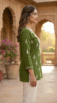 Handcrafted Sleeveless Chikankari Short Top