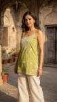 Handcrafted Sleeveless Chikankari Short Top