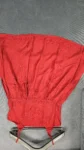 Red Chikankari Handcrafted Cotton Frock Top (1)