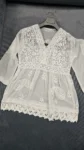 White Chikankari Handcrafted Short Frock Top (2)