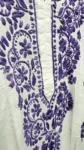 White Handcrafted Chikankari Kurti with Purple Embroidery (4)