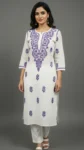 White Handcrafted Chikankari Kurti