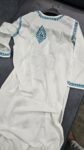 White Handcrafted Chikankari Kurti with Sea green Embroidery (1)