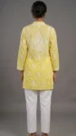 Yellow Chikankari Handcrafted Cotton short Top (2) (1)